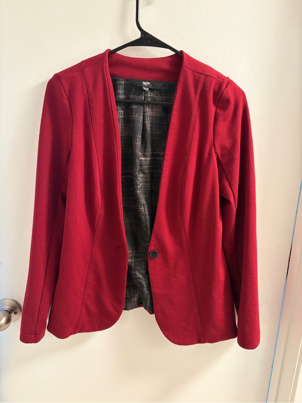 Mossimo Supply Co. Red Single-Button Open Blazer
